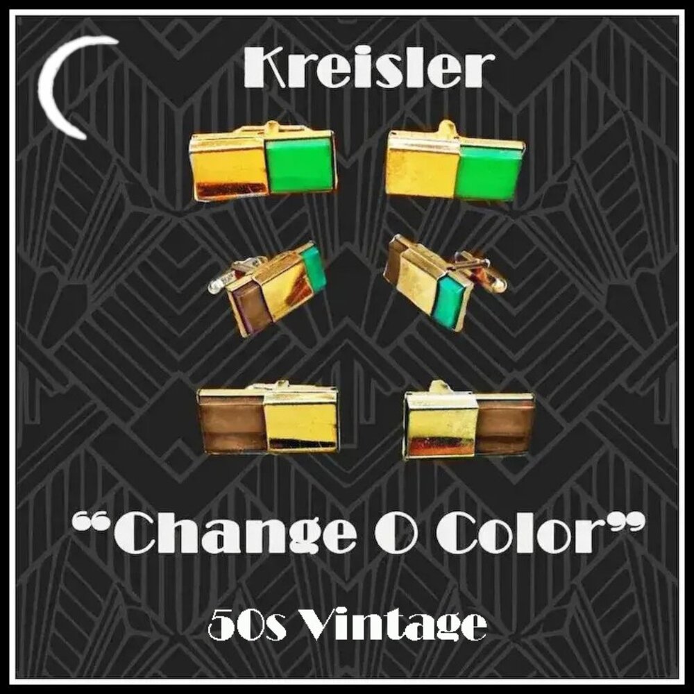 Rare Vintage Cuff Link Set, Kreisler Convertible Cufflinks in Gift Box